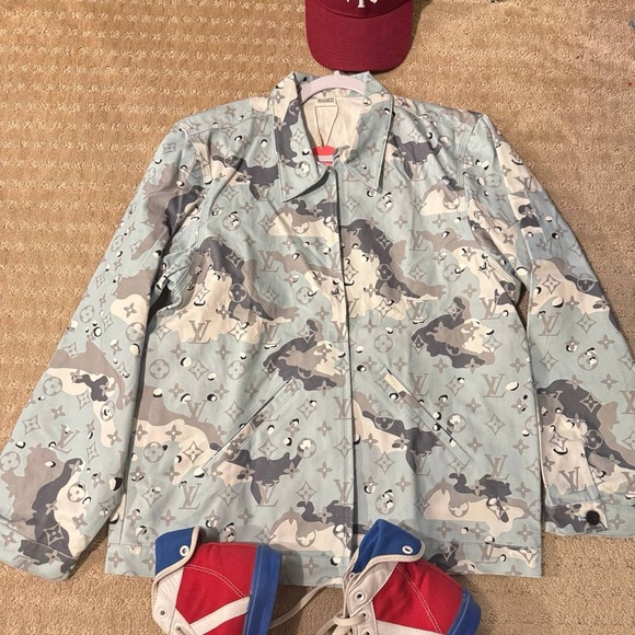 Braverest studios Louis Vuitton Blue and Gray Monogram Jacket M/L - Picture 5 of 13